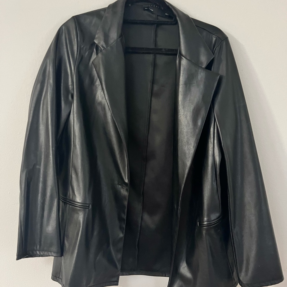 faux leather jacket